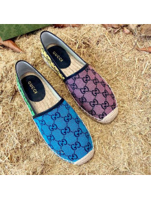 Gucci GG Multicolor Canvas Espadrilles Pink/Blue 2021