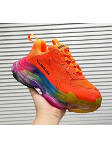 Balenciaga Triple S Rainbow Outsole Sneakers Orange 2019