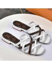 Louis Vuitton Revival Strap Flat Slide Sandals White 2021