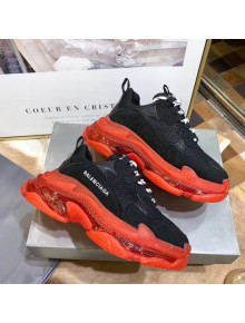 Balenciaga Triple S Clear Outsole Sneakers Black/Red 2019