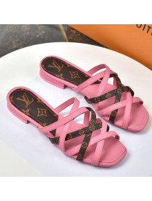 Louis Vuitton Revival Strap Flat Slide Sandals Pink 2021