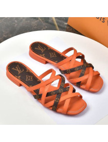 Louis Vuitton Revival Strap Flat Slide Sandals Orange 2021