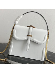 Prada Belle Leather Top Handle Bag 1BN004 White 2019