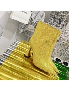 Amina Muaddi Sequins Short Boots Yellow 2021 03