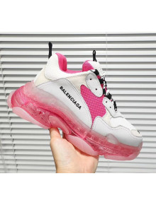 Balenciaga Triple S Clear Outsole Sneakers White/Rosy 2019