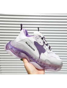 Balenciaga Triple S Clear Outsole Sneakers White/Purple 2019