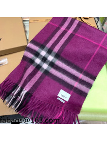 Burberry Check Cashmere Scarf 30x168cm Purple 2021 110329