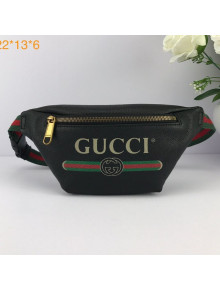 Gucci Logo Print Small Belt Bag 527792 Black 2019