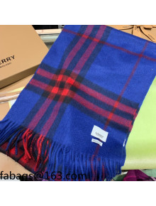 Burberry Check Cashmere Scarf 30x168cm Blue 2021 110331