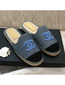 Chanel Denim Espadrilles Mules G37482 Grey 2021