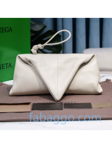 Bottega Veneta BV Trine Lambskin Clutch White 2020