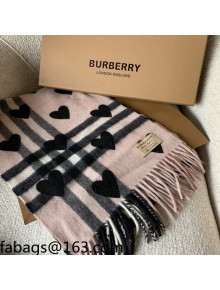 Burberry Love Check Cashmere Scarf 30x168cm Pink 2021