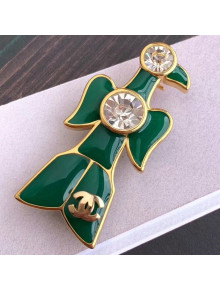 Chanel Flying Bird Brooch Green 2019