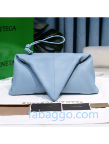 Bottega Veneta BV Trine Lambskin Clutch Blue 2020