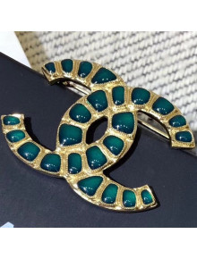 Chanel Green Resin Stones CC Brooch AB1804 2019