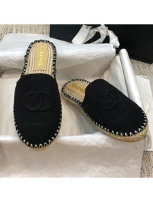 Chanel Denim Espadrilles Mules G37482 Black 2021