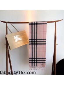 Burberry Check Cashmere Scarf 30x168cm Pink 2021 110336