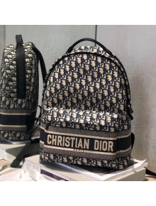 Dior Large Diortravel Original Blue Oblique Canvas Backpack 2019