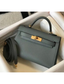 Hermes Mini Kelly II Handbag in Epsom Leather Almond Green 2020