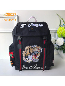 Gucci Fabric Tiger Backpack 429037 Black 2021