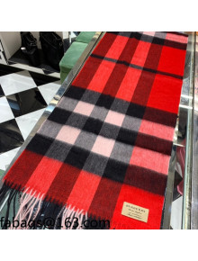 Burberry Check Cashmere Scarf 37x200cm Red 2021 110341