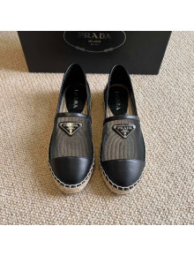 Prada Logo Mesh Espadrilles Black 2022