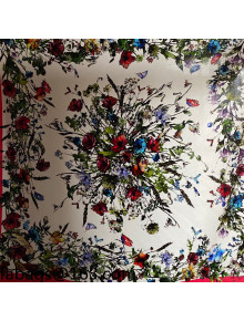 Dior Flora Silk Square Scarf Red 2021 110312