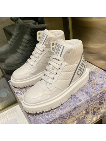 Dior D-Player Boot Sneakers in Quilted Nylon White/Grey 2021