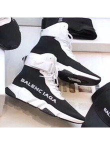 Balenciaga Triple S x Nike Stretch Knit High-top Lace-up Sneakers Black/White 02 2019 (For Women and Men)