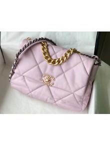 Chanel 19 Goatskin Large Flap Bag AS1161 Pale Pink 2021 TOP