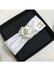 Chanel Leather Bow and Camellia Hairpin CH20112601 White 2020