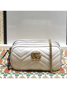 Gucci GG Marmont Leather Mini Shoulder Bag 550155 White 20199