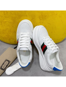 Gucci Chunky B Leather Sneaker with Web White 2021