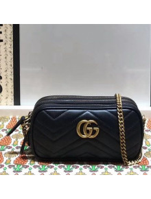 Gucci GG Marmont Leather Mini Shoulder Bag 550155 Black 2019