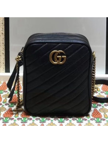 Gucci GG Marmont Leather Mini Chain Bag 546581 Black 2019