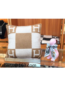 Hermes Avalon Wool Pillow 45x45cm Brown 2021 110218