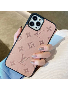 Louis Vuitton Monogram Leather iPhone Case Pink 2021