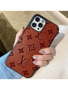 Louis Vuitton Monogram Leather iPhone Case Tan Brown 2021