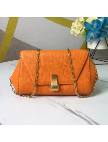 Bottega Veneta Grained Calfskin Mini BV Angle Chain Bag Orange 2019