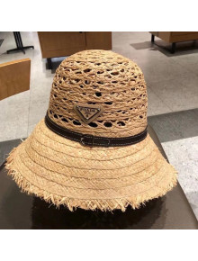 Prada Straw Bucket Hat Beige 2021