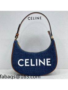 Celine Ava Hobo Bag in Denim and Calfskin Blue/Brown/White 2021