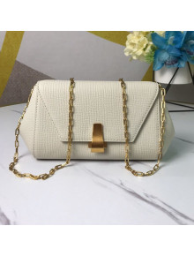 Bottega Veneta Grained Calfskin Mini BV Angle Chain Bag White 2019