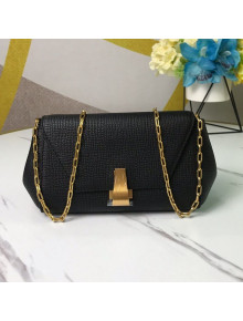 Bottega Veneta Grained Calfskin Mini BV Angle Chain Bag Black 2019