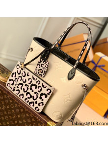 Louis Vuitton Neverfull MM Tote Bag in Monogram Empreinte Leather M58525 Cream 2021