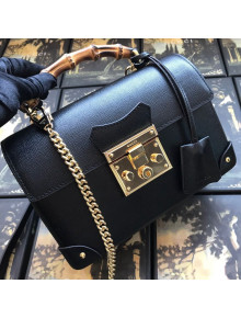 Gucci Padlock Leather Small Bamboo Shoulder Bag ‎603221 Black 2019