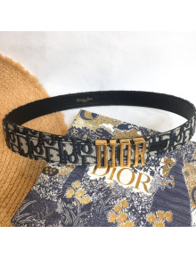 Dior Oblique Canvas Belt 2cm/3cm with DIOR Buckle Blue 2021