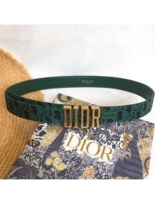 Dior Oblique Canvas Belt 2cm/3cm with DIOR Buckle Green 2021