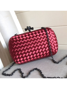 Bottega Veneta Silk Chain Knot Intreccio Impero Clutch Red 2019