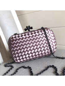 Bottega Veneta Silk Chain Knot Intreccio Impero Clutch Light Purple 2019