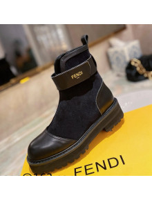 Fendi Rockoko Suede Ankle Boots Black 2021 06